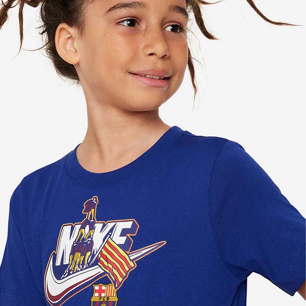 NIKE F.C. Barcelona Kids Football T-Shirt - Blue - L (US SIZE)