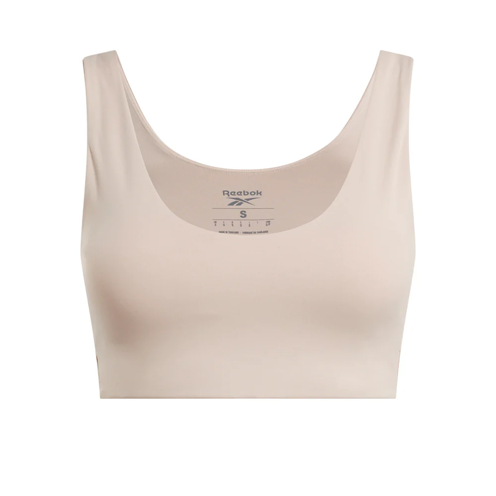 REEBOK Yoga V-Neck Women's Sports Bra - Beige - L (US SIZE)