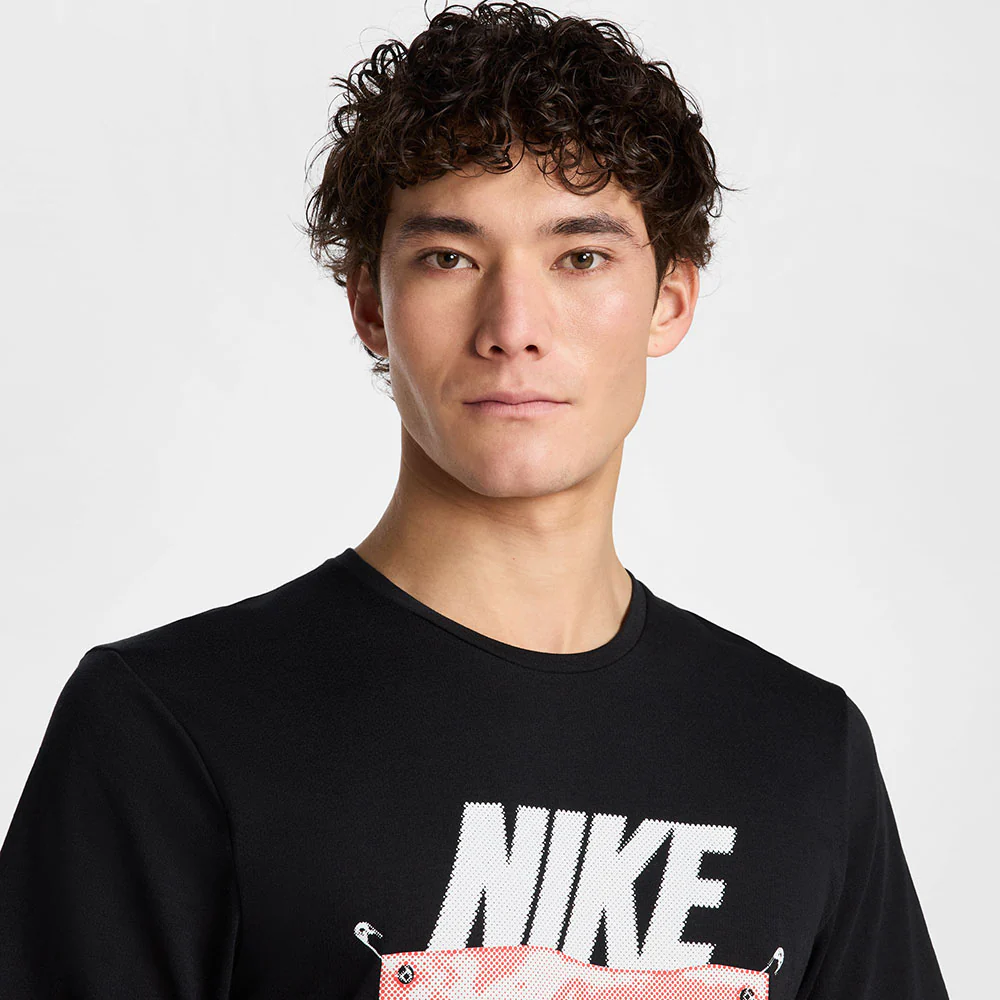 NIKE Rise 365 Run Energy Men's Running T-Shirt - Black - L (ASIAN SIZE)