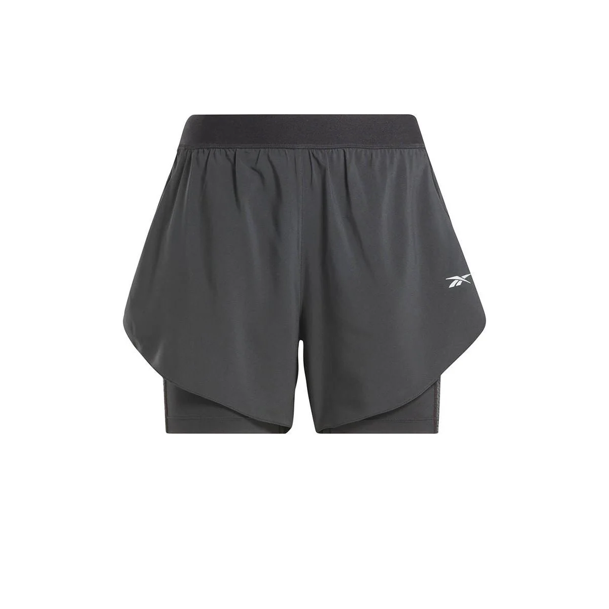 REEBOK Two-in-One Women's Running Shorts - Black - 2XS (US SIZE)
