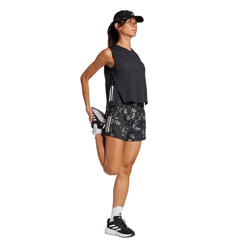 ADIDAS Own the Run CLIMACOOL High Rise Floral Women's Running Shorts - Black - 2XL (ASIAN SIZE)