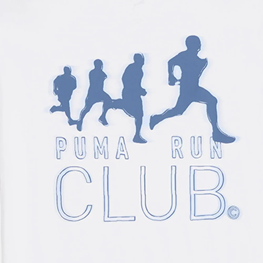 PUMA Run Club Graphic Tee Men's Running T-Shirt - White - L (UK SIZE)