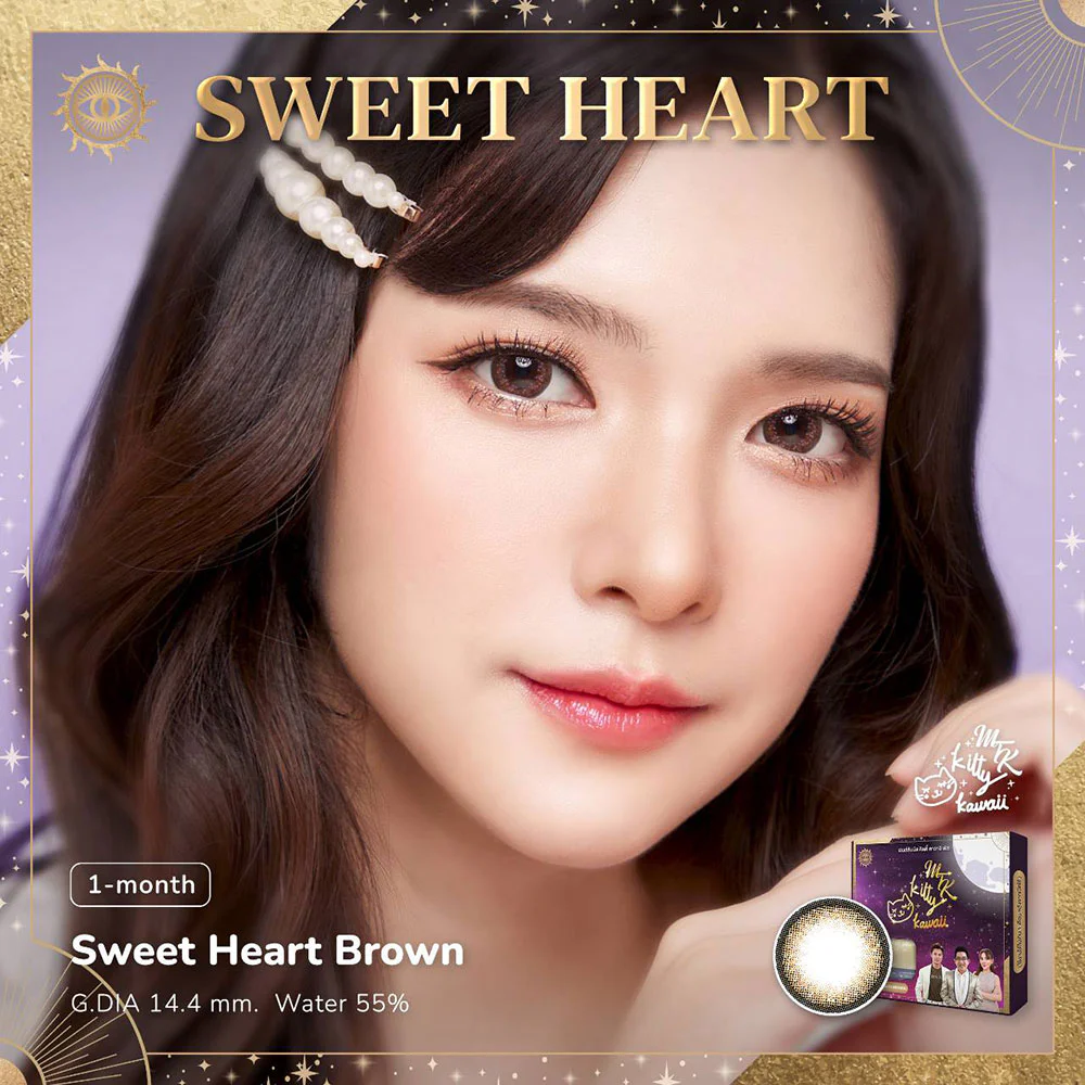 Kitty Kawaii Plus Contact Lens MTK Sweet Heart Brown [1 Pair]