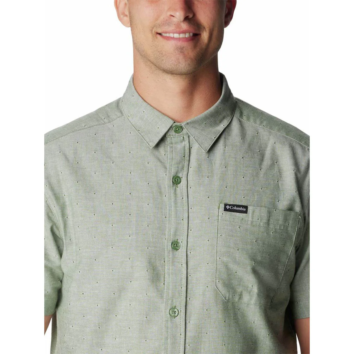Мужская рубашка Columbia Rapid Rivers™ Novelty Short Sleeve — цвет зеленый, размер 2XL (американский размер)