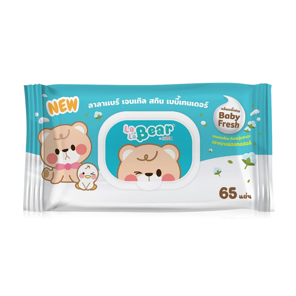 Kuma Lala Bear Gentle Skin Baby Tender Wet Wipes Baby Fresh 65 Sheets — Baby Fresh