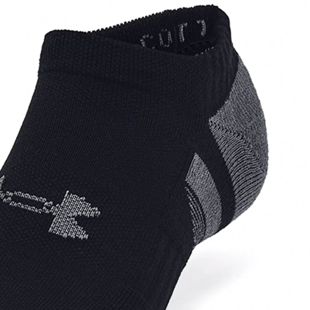 UNDER ARMOUR Performance Cotton No Show Unisex Socks (3 Pairs) - Black - L (US SIZE)