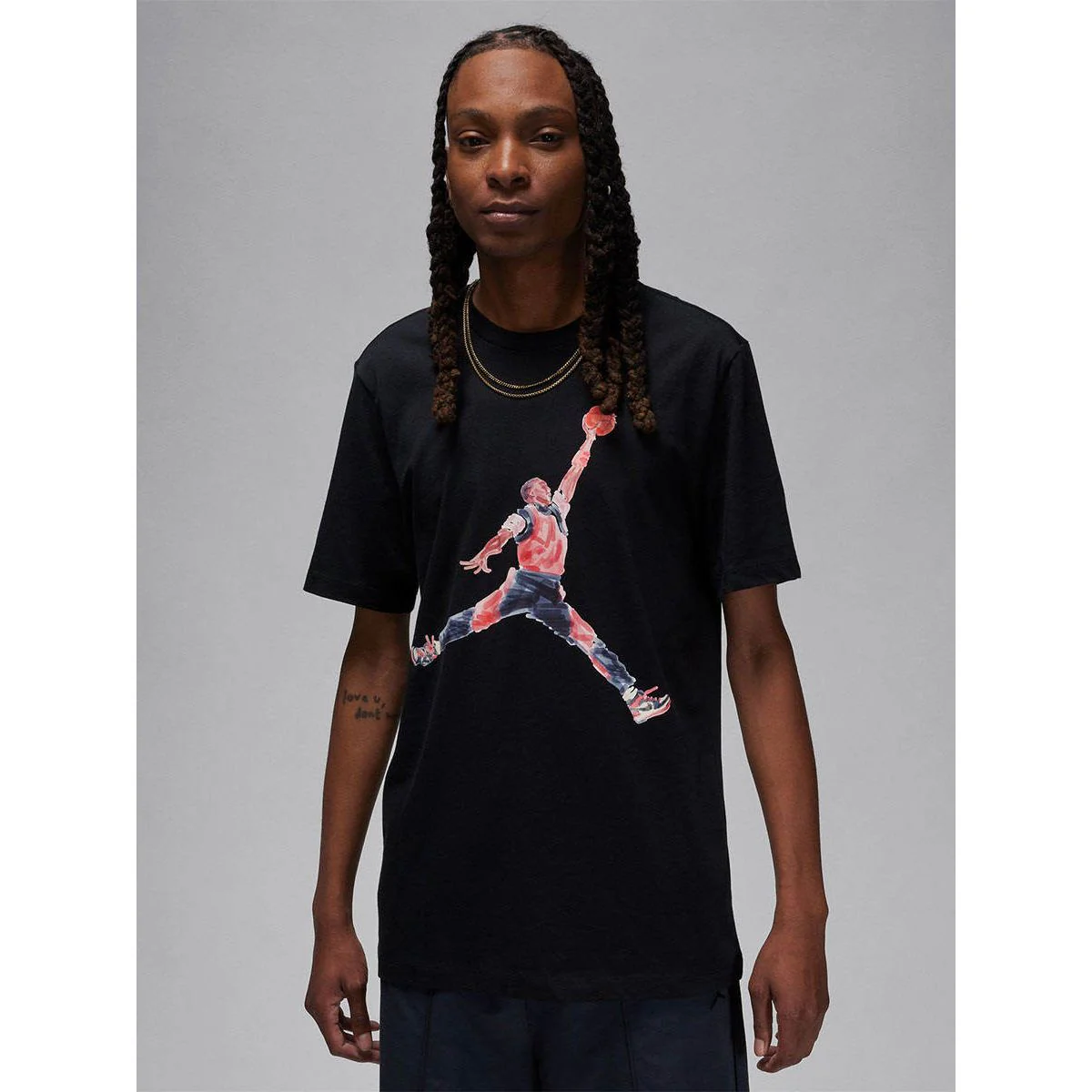 NIKE Jordan Brand Men's Basketball T-Shirt - Black - 2XL (US SIZE)