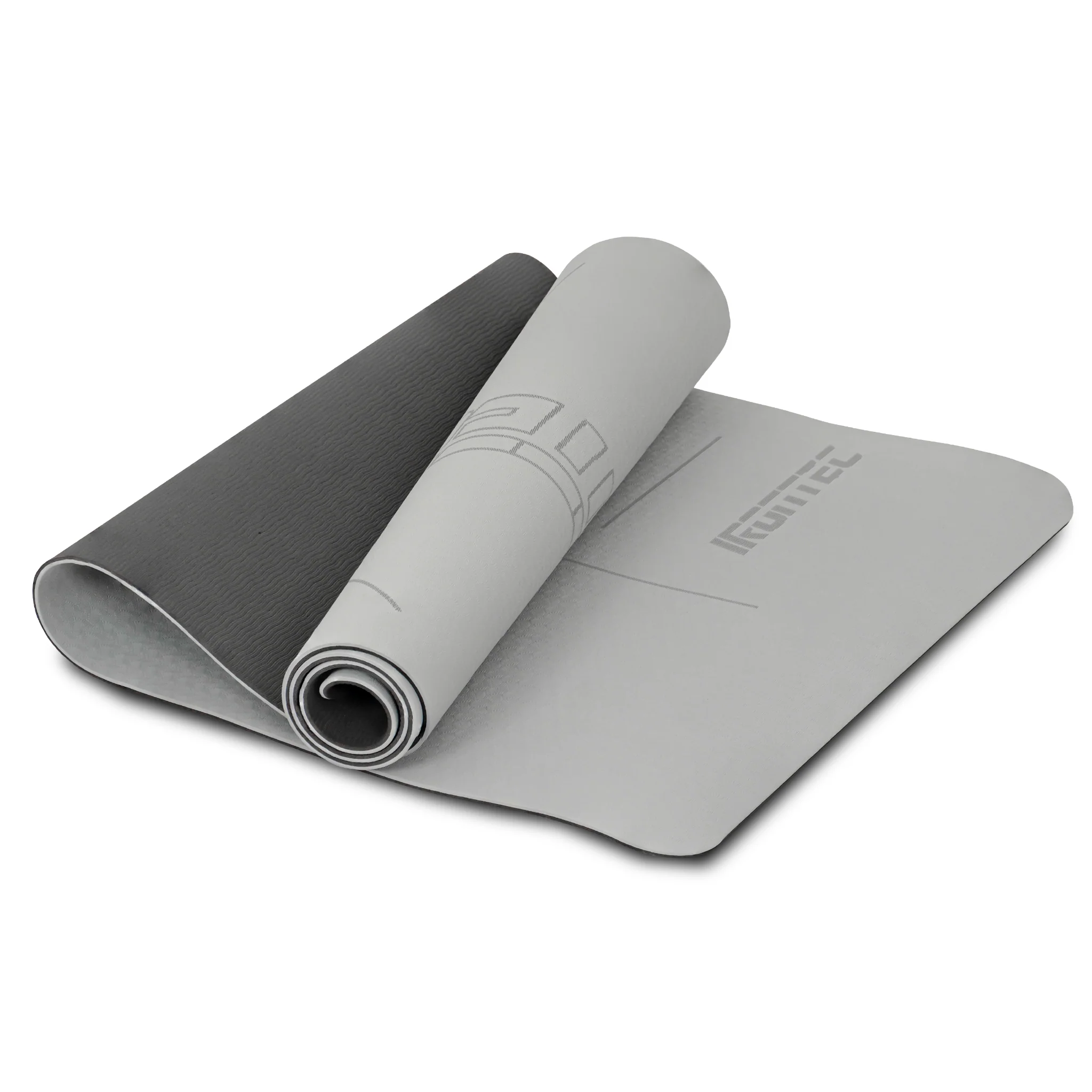 เสื่อออกกำลังกาย เสื่อโยคะ TPE หนา 6มิล สีเทา - Grey - ONE SIZE