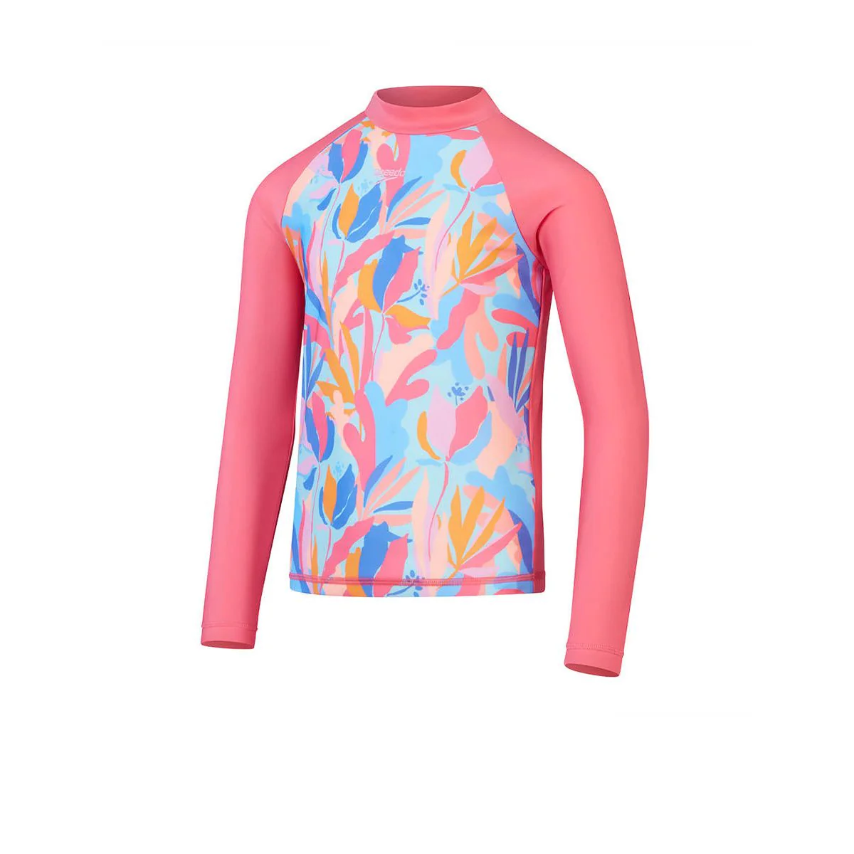 Speedo Printed Long Sleeve Girls Rashguard — цвет розовый, 11-12 Years