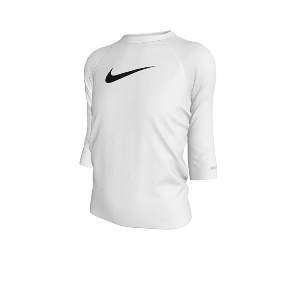 Nike Short-Sleeve Hydroguard Girls Rashguard — цвет белый, размер L (американский размер)