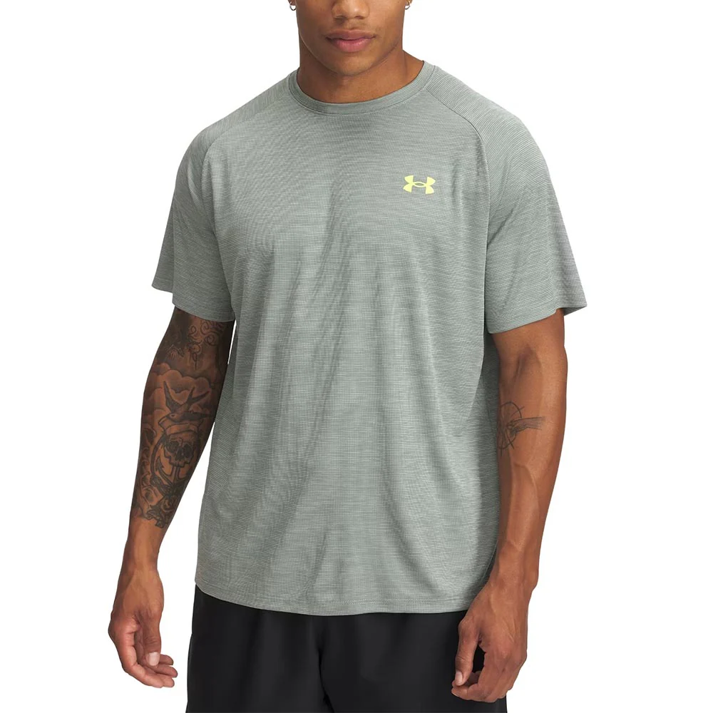 Мужская тренировочная футболка Under Armour Tech™ Textured — цвет зеленый, размер L (американский размер)