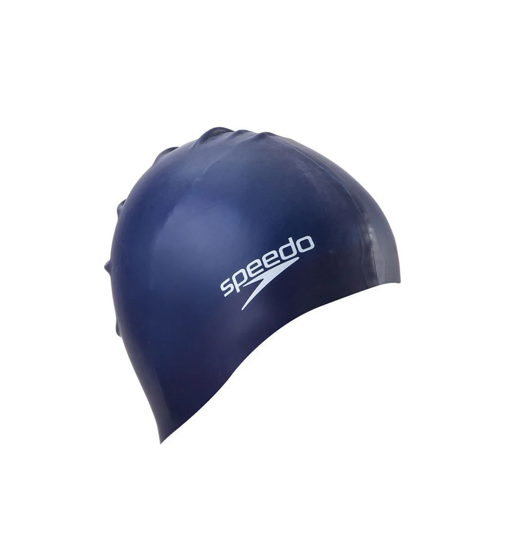 SPEEDO Plain Flat Silicone Unisex Swimming Cap - Blue - ONE SIZE
