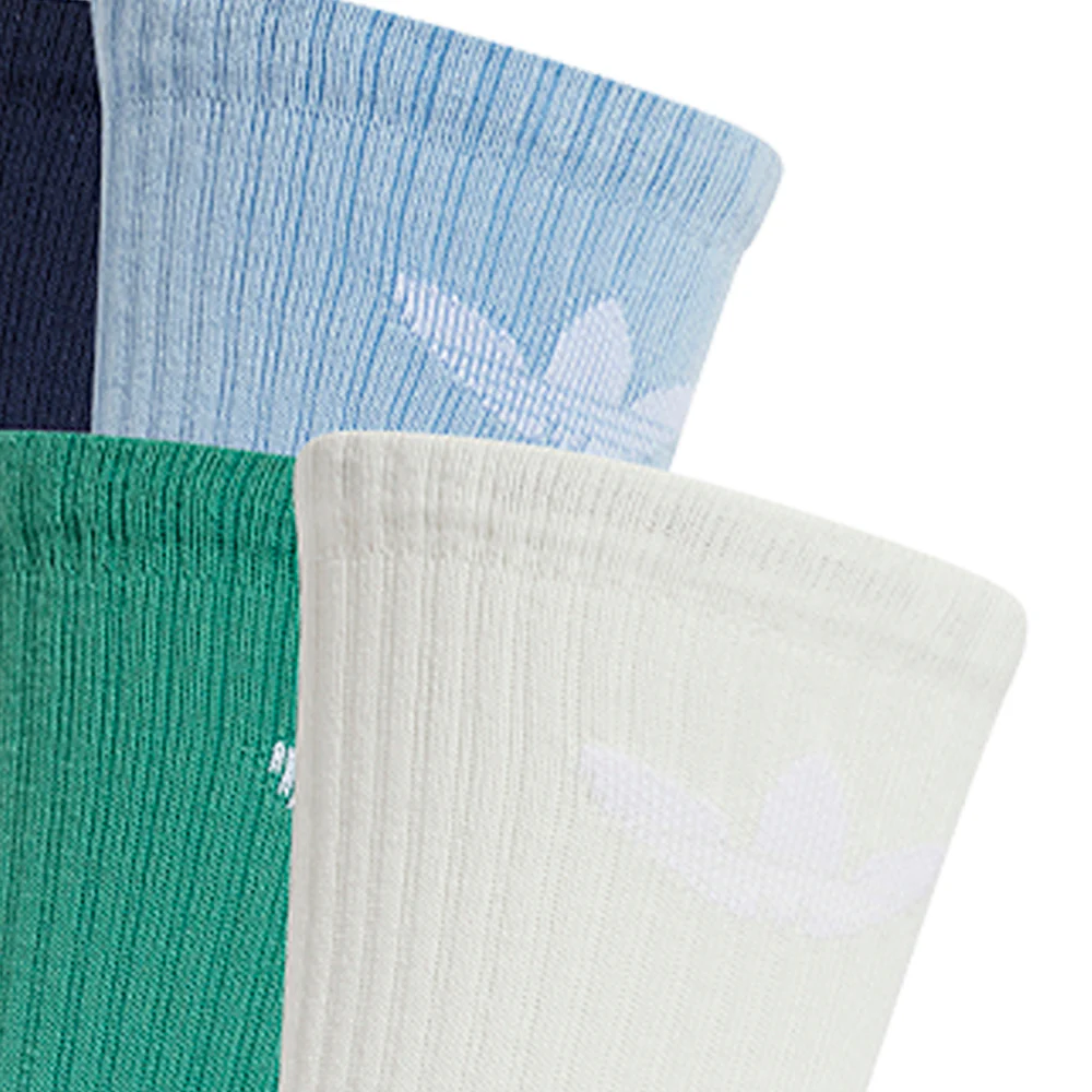 ADIDAS ORIGINALS Trefoil Cushion Crew Unisex Socks (6 Pairs) - Multi Color - L (US SIZE)