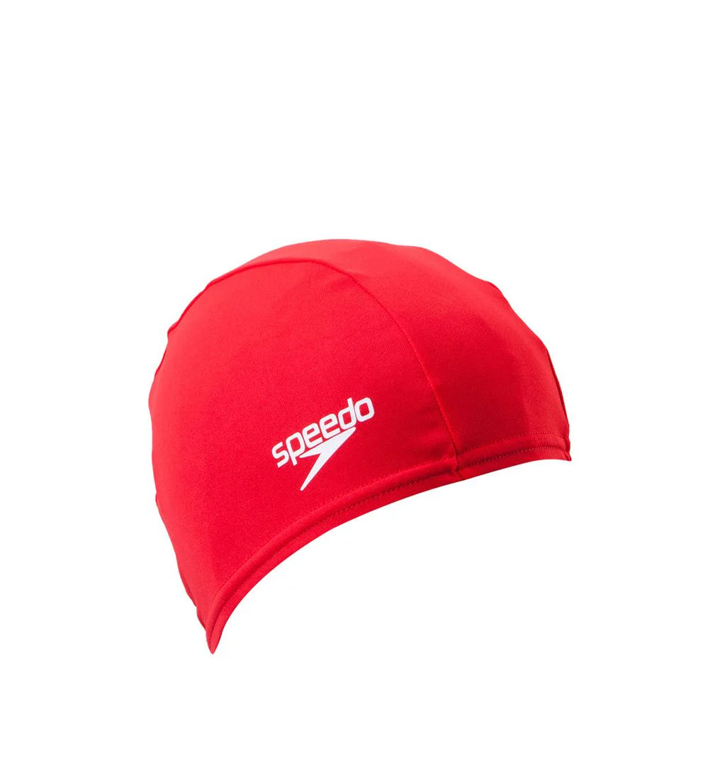 SPEEDO Polyester Unisex Swimming Cap - Red - ONE SIZE