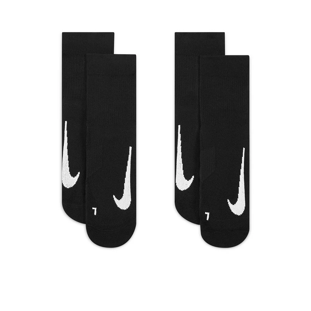 NIKE Court Multiplier Max Ankle Unisex Tennis Socks (2 Pairs) - Black - L (US SIZE)