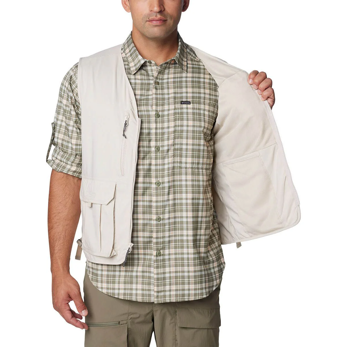 COLUMBIA Silver Ridge™ Utility Lite Novelty Men's Hiking Vest - Beige - 2XL (US SIZE)