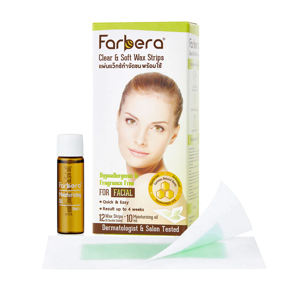 Farbera Clear & Soft Wax Strips [For Facial] 12sheet