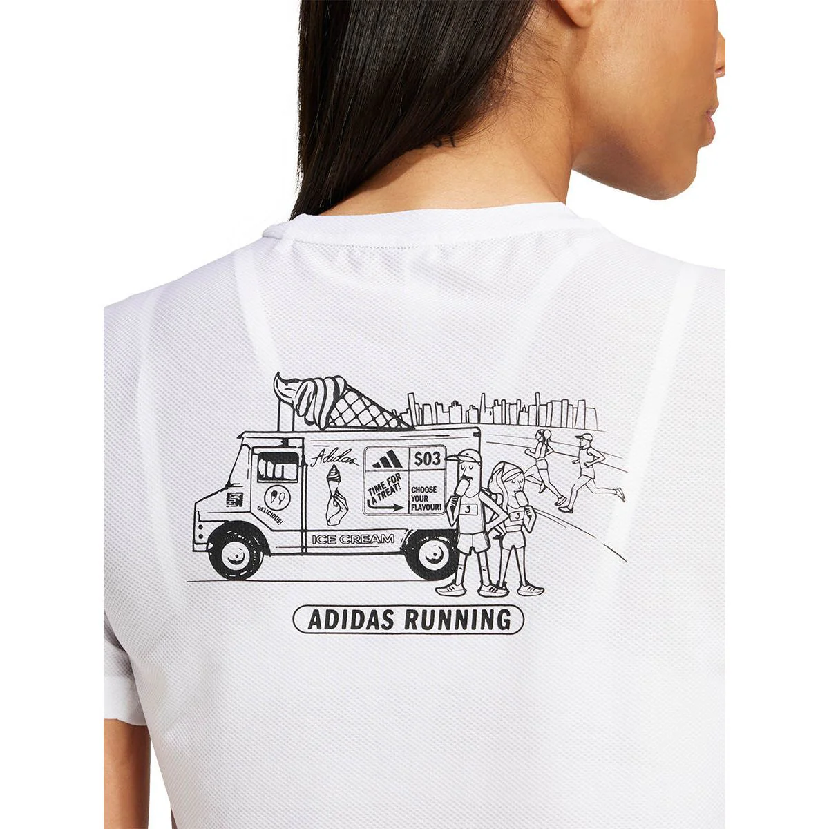 ADIDAS Running Ice Cream Graphic Women's Running Pants - White - 2XL (ASIAN SIZE)