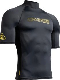 CRESSI Rash Guard Man Short Sleeve Black - Black - 3XL