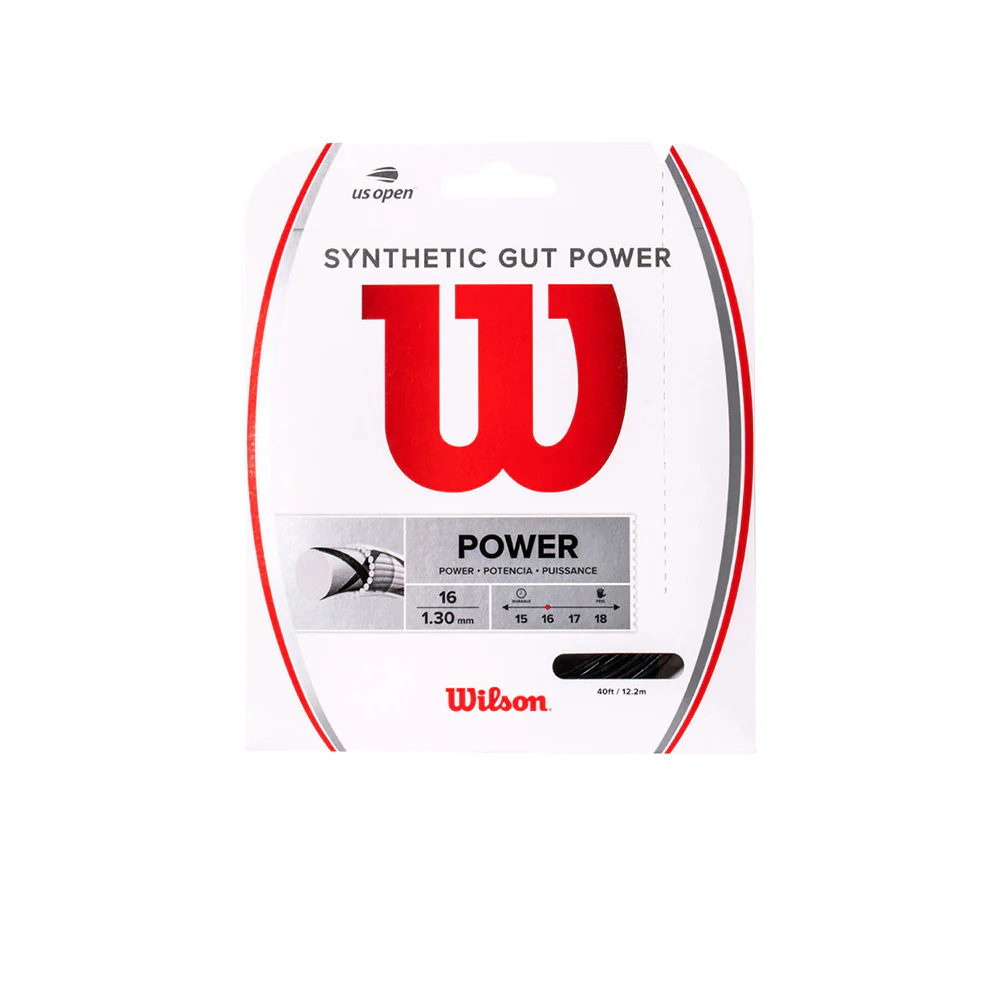 WILSON Synthetic Gut Power 16 Tennis String - Black - ONE SIZE