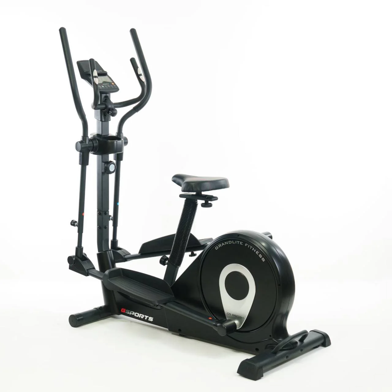 GSPORTS รุ่น GS-B8209-1 Zwift เครื่องเดินวงรีมีที่นั่ง 2-in-1 ลู่เดินกึ่งสเต็ป Elliptical Trainer - Black - One Size