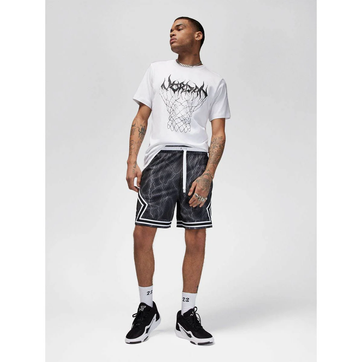 NIKE Jordan Dri-FIT Sport Men's Basketball T-Shirt - White - 2XL (US SIZE)