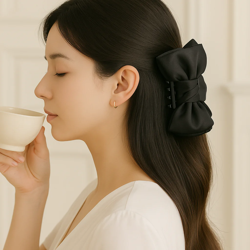 Konvy Black Reversible Bow Clip