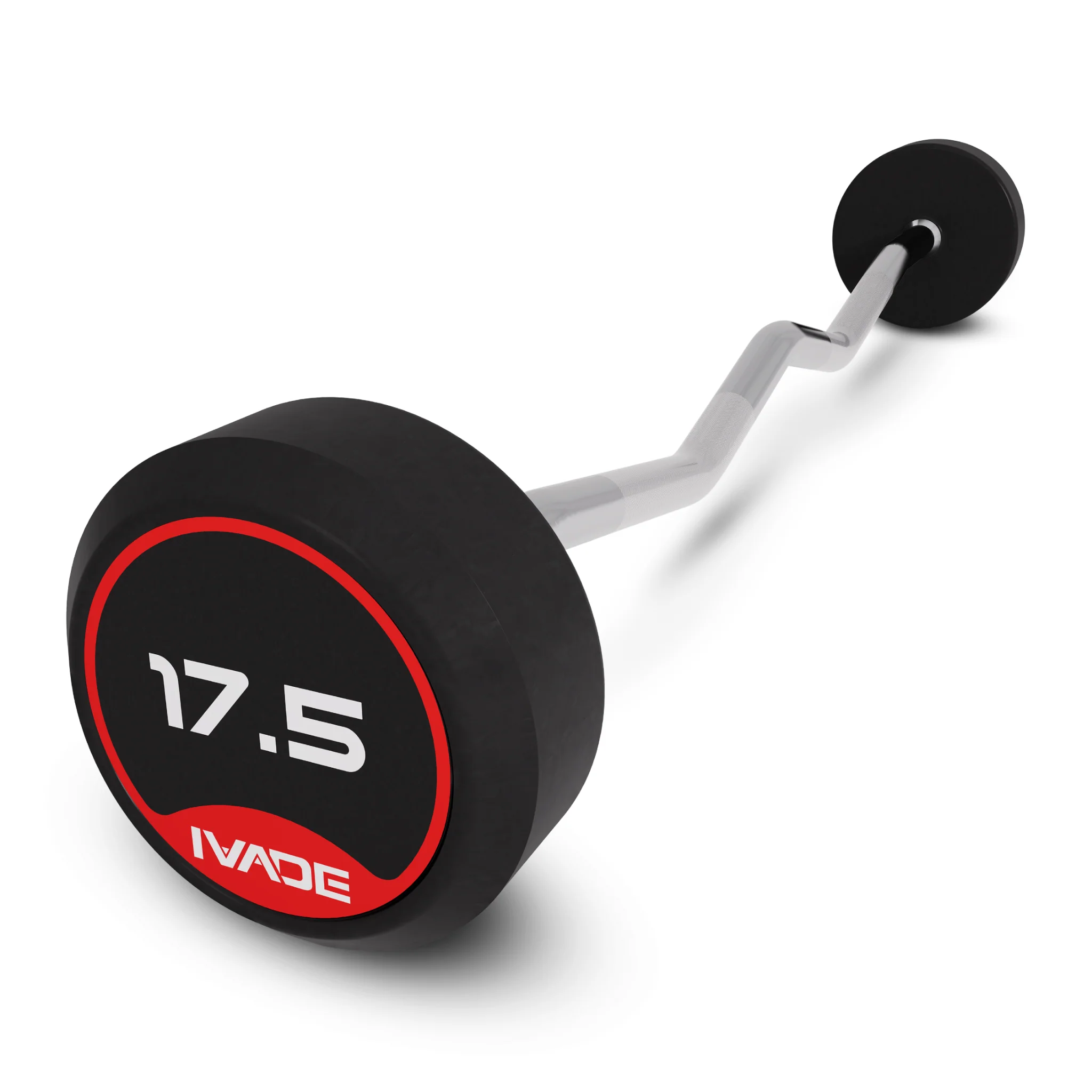 บาร์เบล แกนหยัก EZ หุ้มยาง IVADE - Black - 10KG