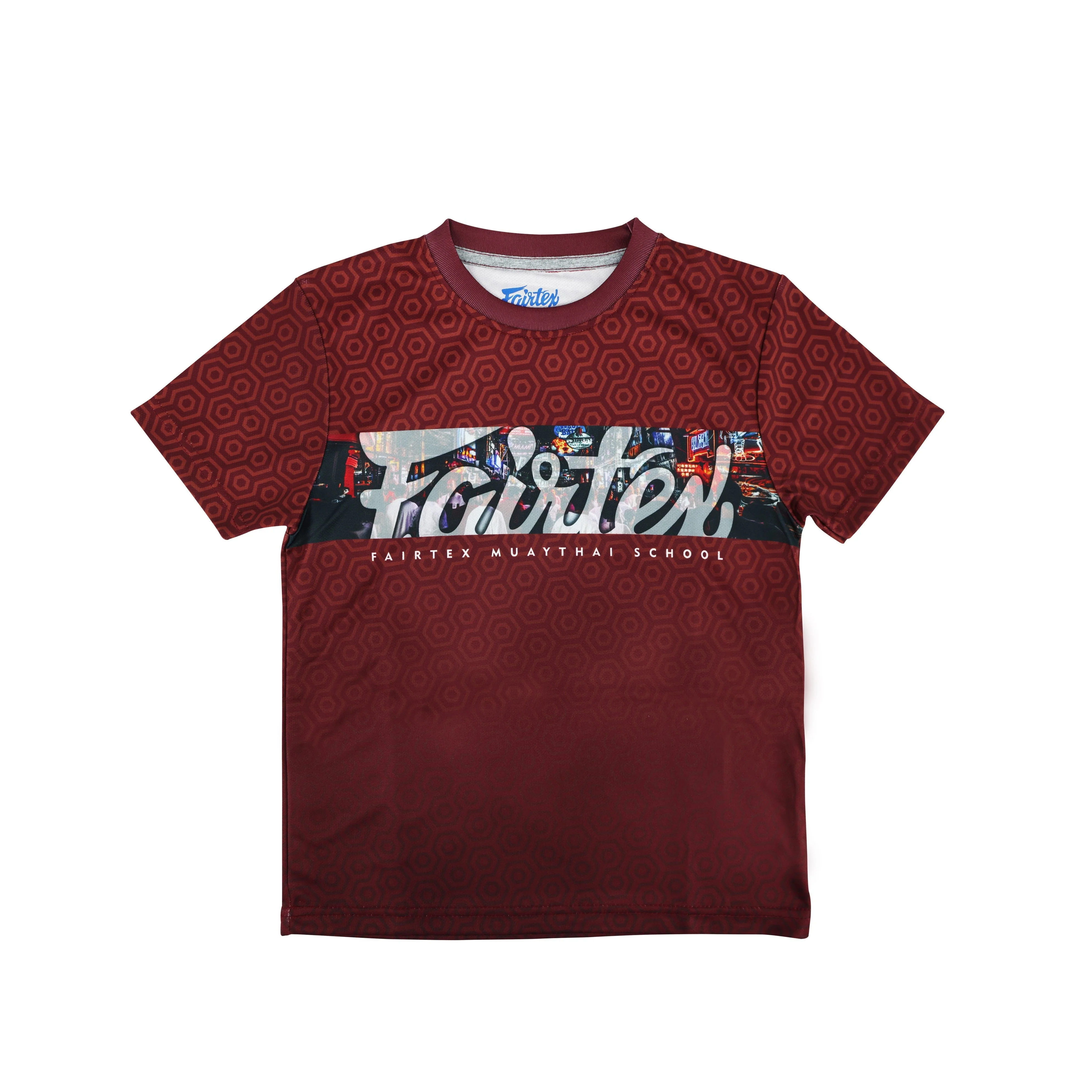 Fairtex Kids T-Shirts - TSTK01 - Maroon - Red - 10-12 yrs