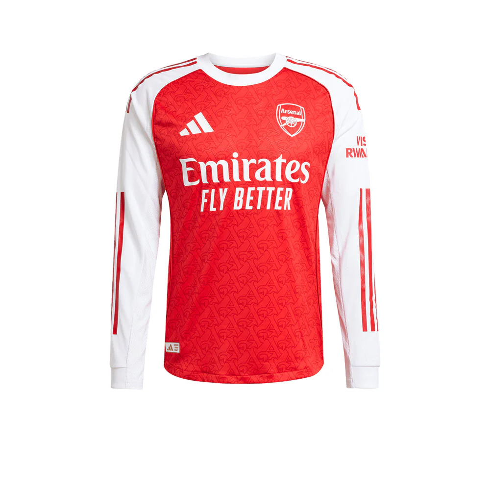 ADIDAS Men's Arsenal Home Authentic Long Sleeve 2025/26 Jersey - Red - L (UK SIZE)