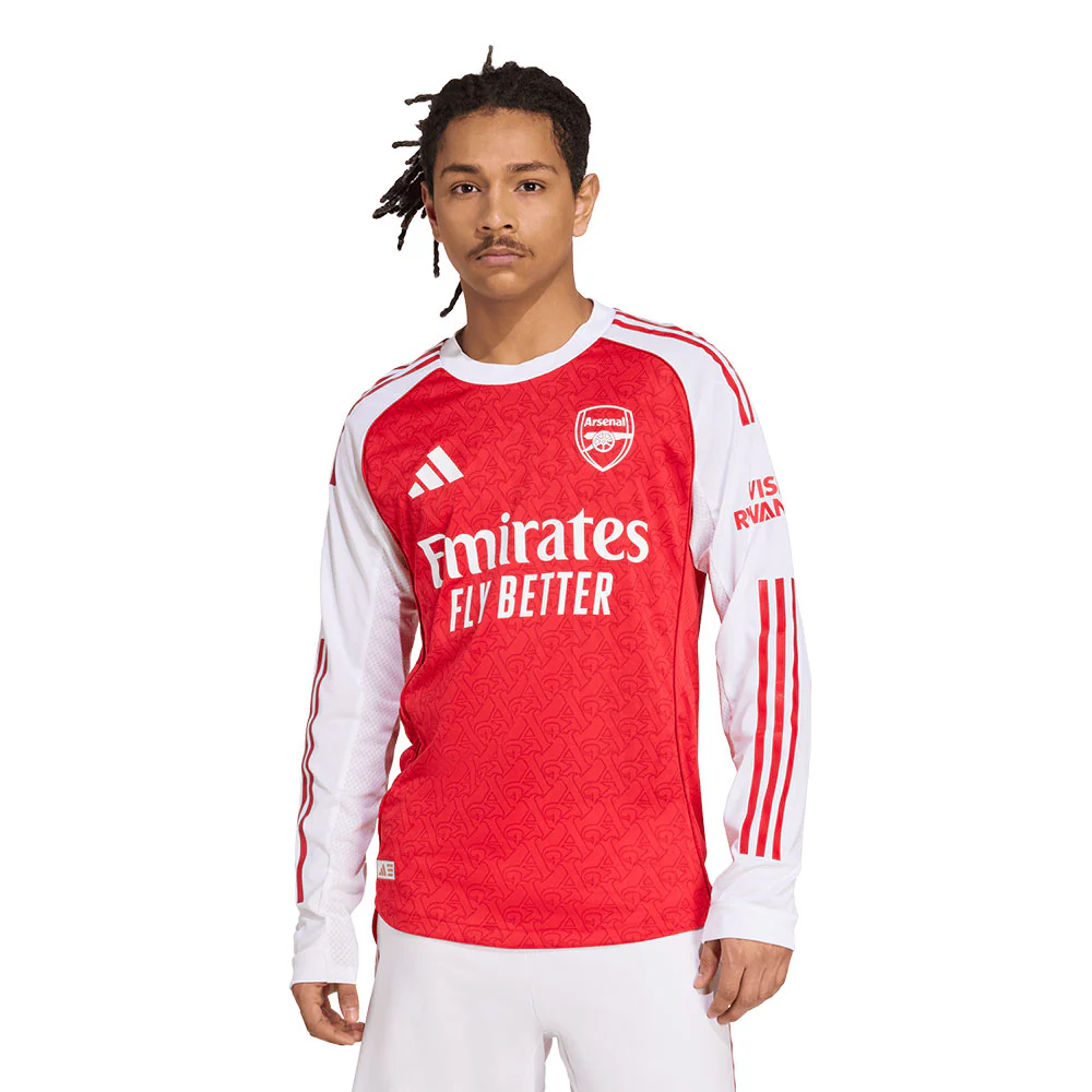 ADIDAS Men's Arsenal Home Authentic Long Sleeve 2025/26 Jersey - Red - L (UK SIZE)