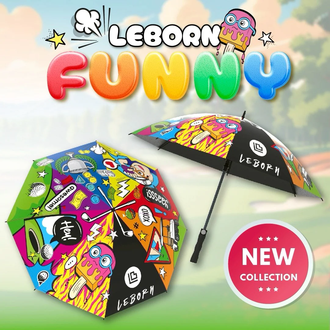 LEBORN ร่มกอล์ฟ 34 นิ้ว [2 ชั้น] ลายกราฟฟิคและการ์ตูน - Multi color - 34 INCES - Birdie