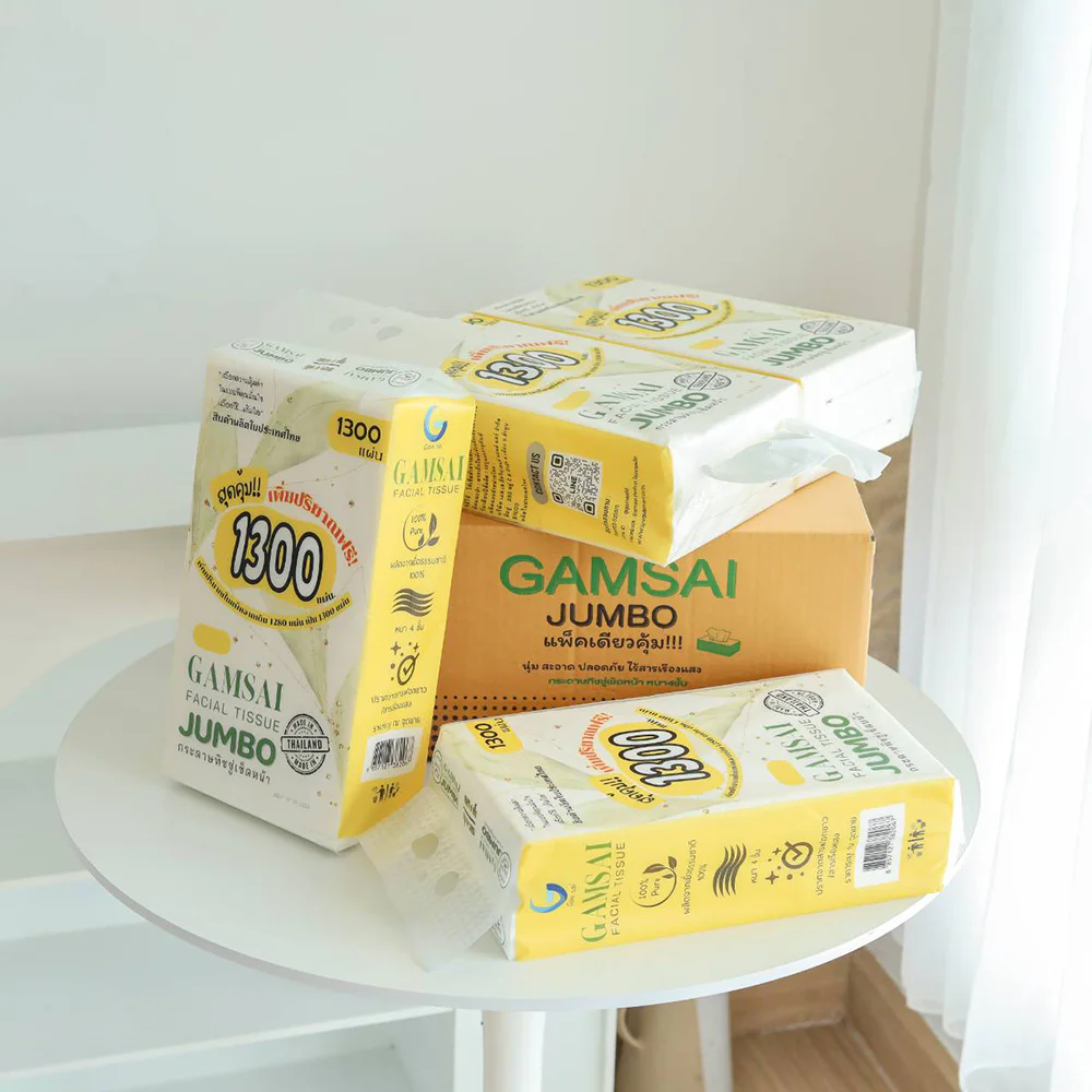 Gamsai Jumbo Facial Tissue 4 Layers 1300 Sheets
