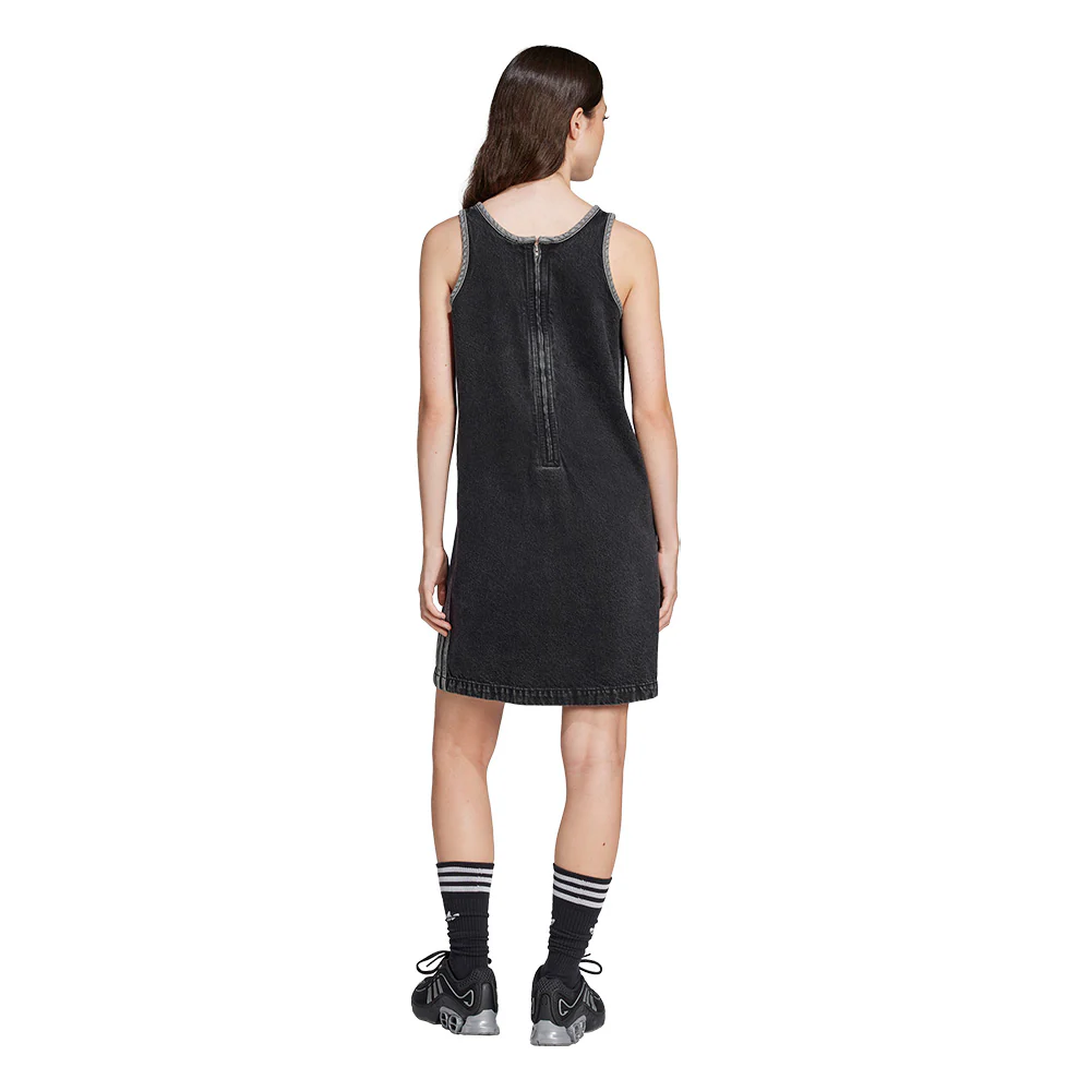 ADIDAS ORIGINALS Adicolor Denim 3-Stripes Tank Women's Dress - Black - 2XL (ASIAN SIZE)