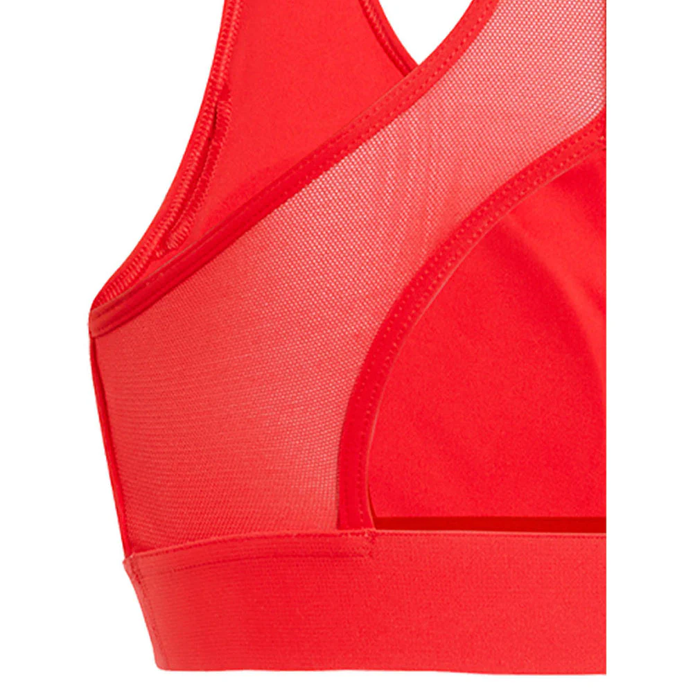 Женский спортивный топ Adidas Powerreact Train Medium-Support 3-Stripes — цвет красный, 2XL AA-B