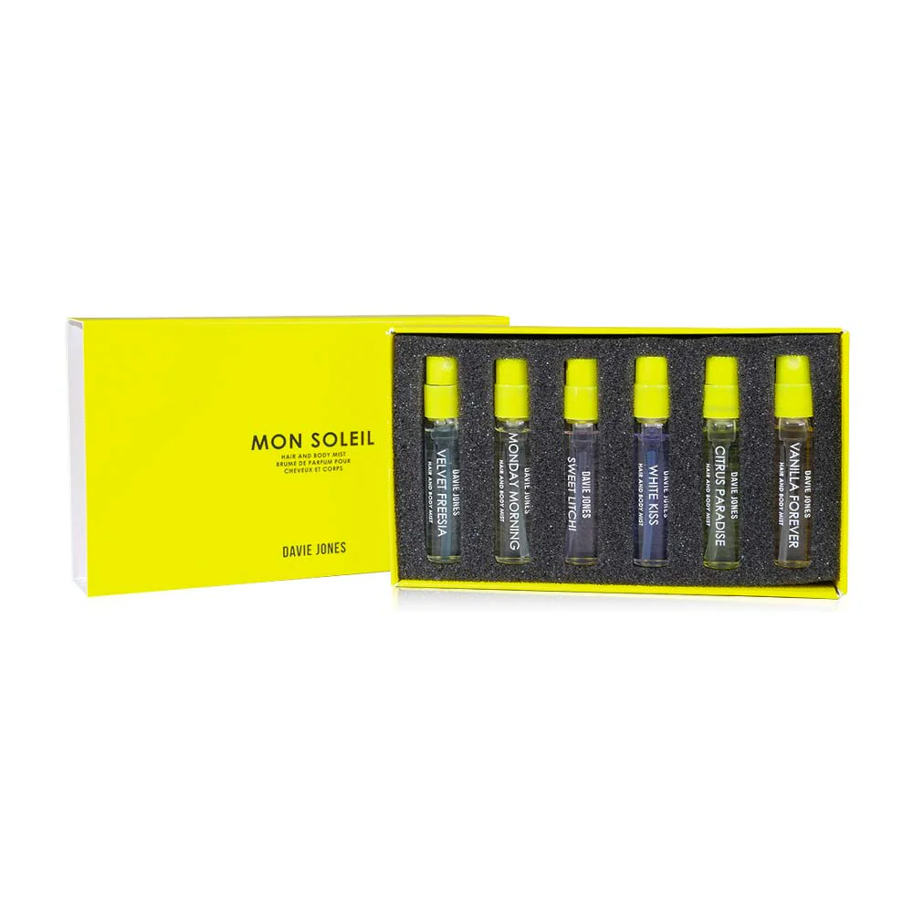 DAVIE JONES Mon Soleil Hair And Body Mist Discovery Set [2.5ml x 6pcs]