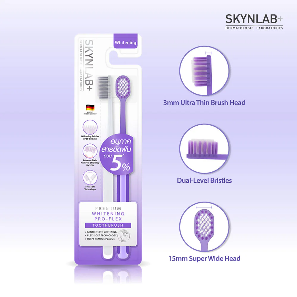 Skynlab Premium Whitening Pro-Flex Toothbrush Mixed Color 2pcs