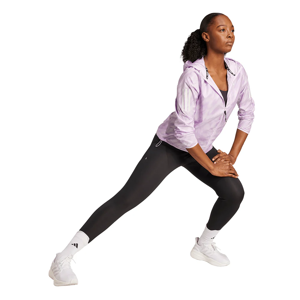 ADIDAS Own The Run Allover Print Women's Training Jacket - Purple - 2XL (ASIAN SIZE)