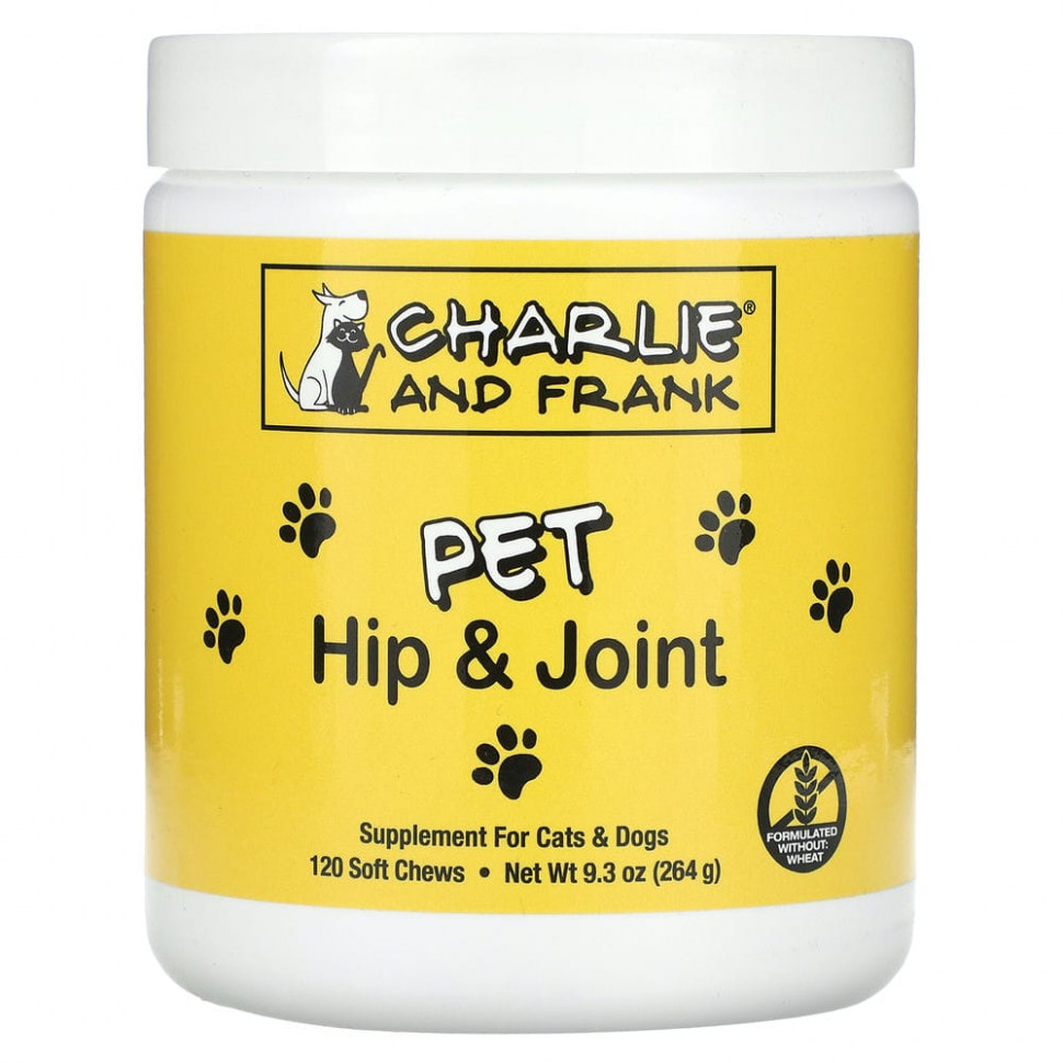 Купить Charlie & Frank, PET Hip Joint, для кошек и собак, 120 мягких жевательных таблеток в интернет-магазине IHerbMART