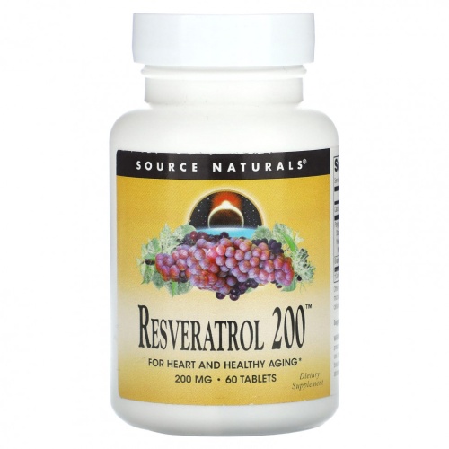 Source Naturals, Ресвератрол 200, 200 мг, 60 таблеток
