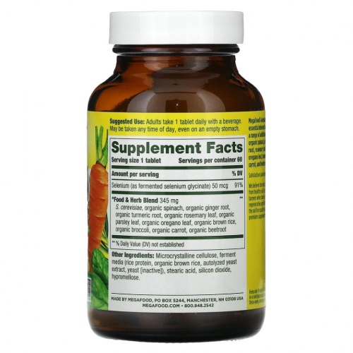 MegaFood, селен, 60 таблеток фото 2