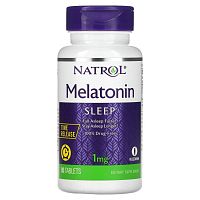 Natrol, Мелатонин, медленное высвобождение, 1 мг, 90 таблеток