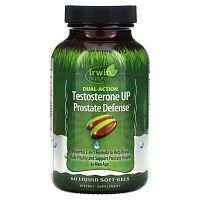 Irwin Naturals, Testosterone UP Prostate Defense, двойного действия, 60 мягких таблеток