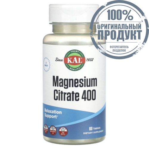 KAL, Цитрат магния 400, 60 таблеток