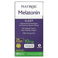 Natrol, Мелатонин, улучшенный сон, медленное высвобождение, 10 мг, 100 таблеток