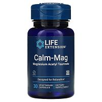 Life Extension, Calm-Mag, ацетил тауринат магния, 30 вегетарианских капсул