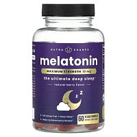 NutraChamps, Мелатонин, максимальная эффективность, натуральные ягоды, 5 мг, 60 веганских жевательных мармеладок