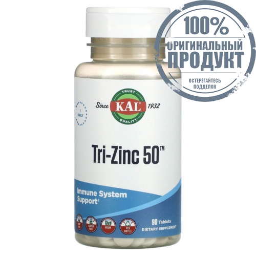 KAL, Tri-Zinc 50, 90 таблеток KAL, Tri-Zinc 50, 90 таблеток