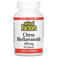 Natural Factors, цитрусовые биофлавоноиды с гесперидином, 650 мг, 90 капсул