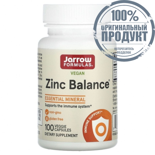 Jarrow Formulas, Zinc Balance, 100 вегетарианских капсул